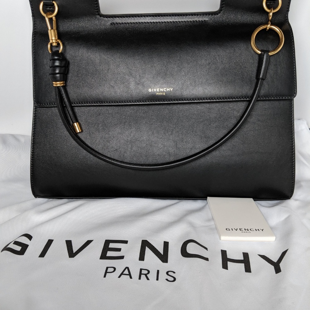 SOLD Givenchy Black Large Whip Lathe Bag - Picture 3 of 7